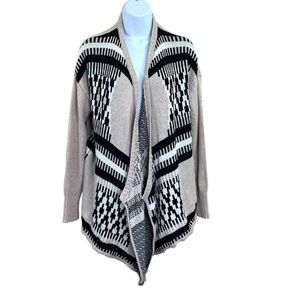 Medium American Eagle Wool Blend Shrug Sweater Open Front Geometric Tribal Print